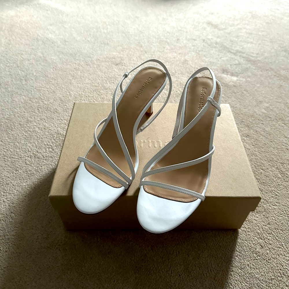 Reformation White Kitten Heels